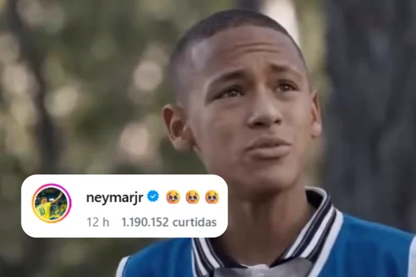 Montagem mostra versões do atacante conversando com Neymar ainda criança