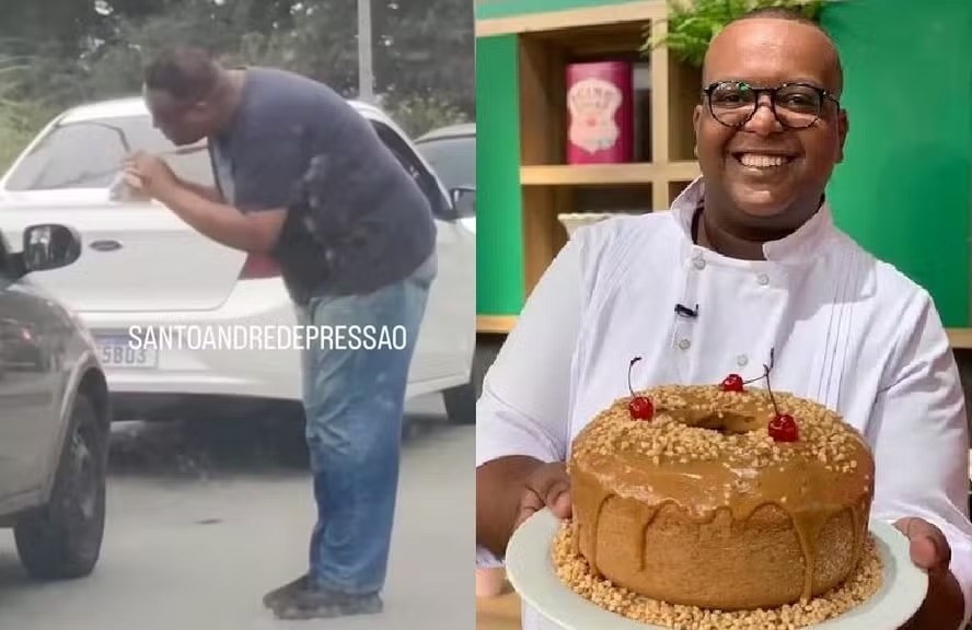 Estefano Zaquini, ex-MasterChef Brasil, explica por que foi visto vendendo doces em um semáforo.