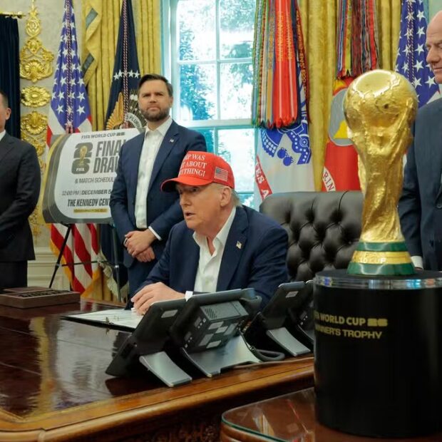 112090874 washington dc august 22 us president donald trump speaks in the oval office while fifa p