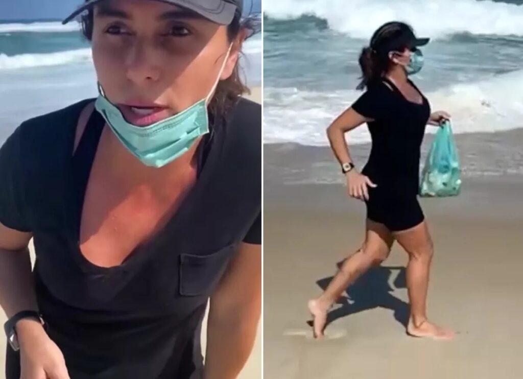 Giovanna afirmou que a caminhada virou mutirão improvisado de limpeza