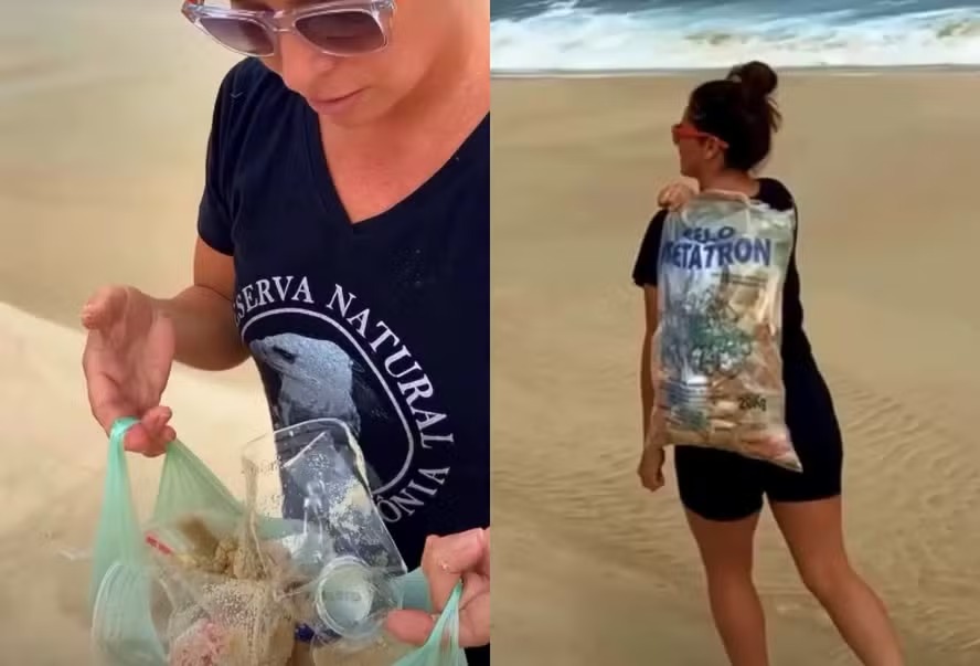 Atriz se revoltou com a sujeira e cobrou mais educação dos frequentadores