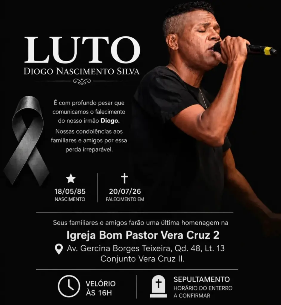 Diogo Nascimento foi velado na Igreja Bom Pastor Vera Cruz 2 após lutar contra a aplasia medular.