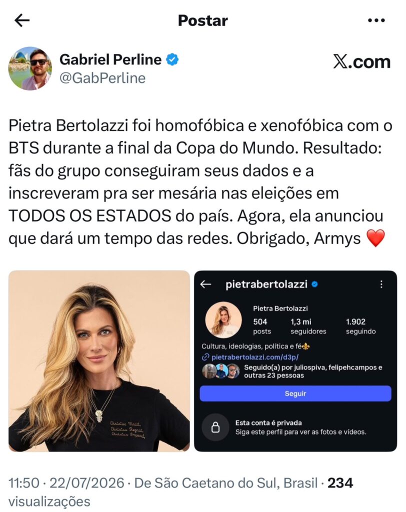 Gabriel Perline revelou os bastidores da mobilização do fandom ARMY.