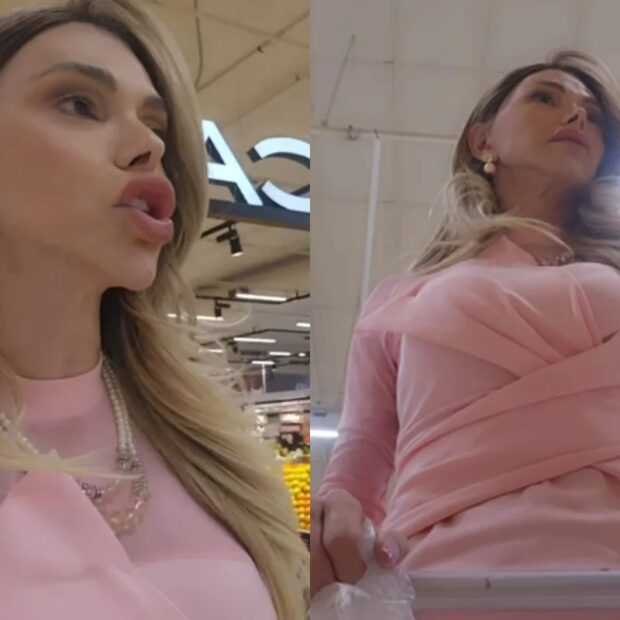 Léo Áquilla registrou o momento em que confrontou o homem no supermercado