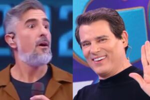 Celso Portiolli reagiu com bom humor após liderar uma pesquisa exibida no Caldeirão com Mion.