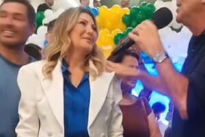 Antonia Fontenelle participou da convenção do PSDB ao lado de Eduardo Paes e Pedro Paulo.