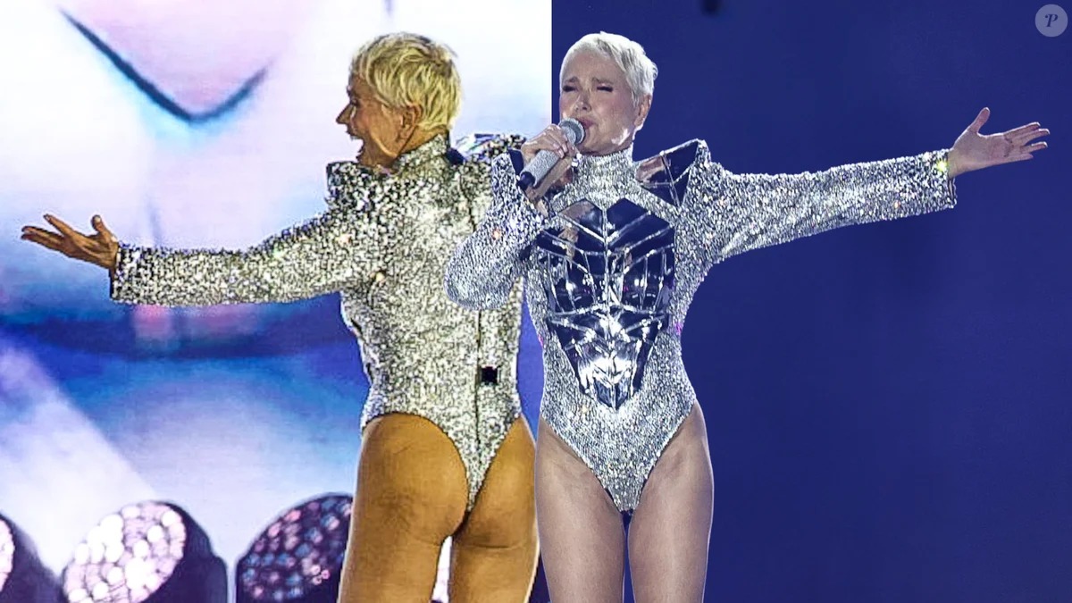 Xuxa usou body ultracavado na estreia da turnê O Último Voo da Nave, em São Paulo