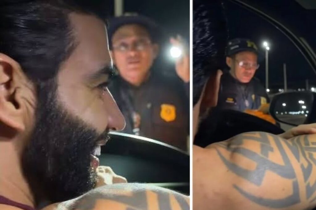 Nem o Embaixador escapou: Gusttavo Lima passou pelo bafômetro, foi liberado e ainda brincou com a situação nas redes.