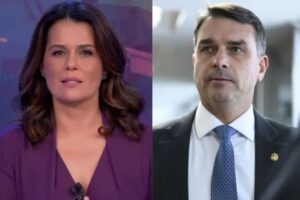 Adriana Araújo confrontou Flávio Bolsonaro durante sabatina na Band