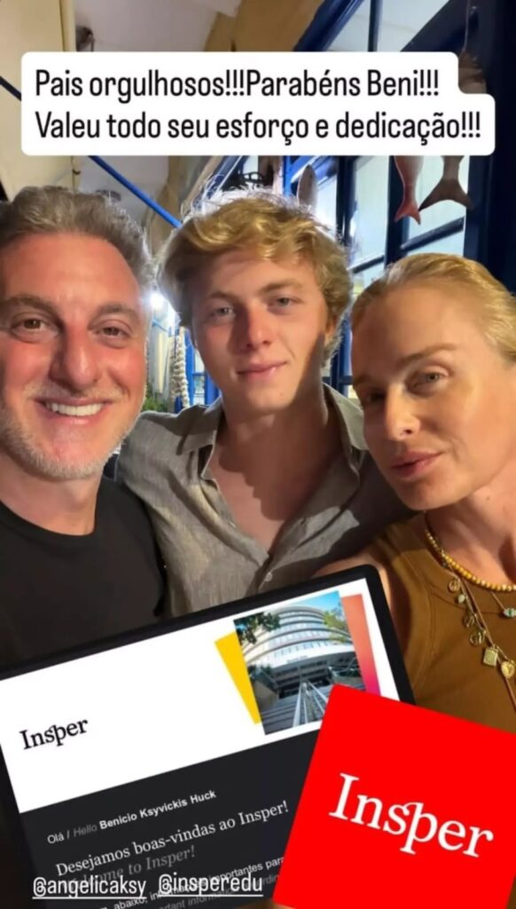 Apresentador publicou foto da família e escreveu: “Pais orgulhosos!”