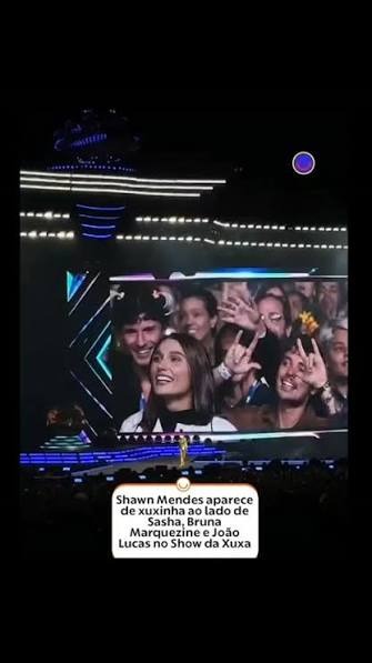 Cantor apareceu em vídeos durante show de Xuxa da turnê O Último Voo da Nave