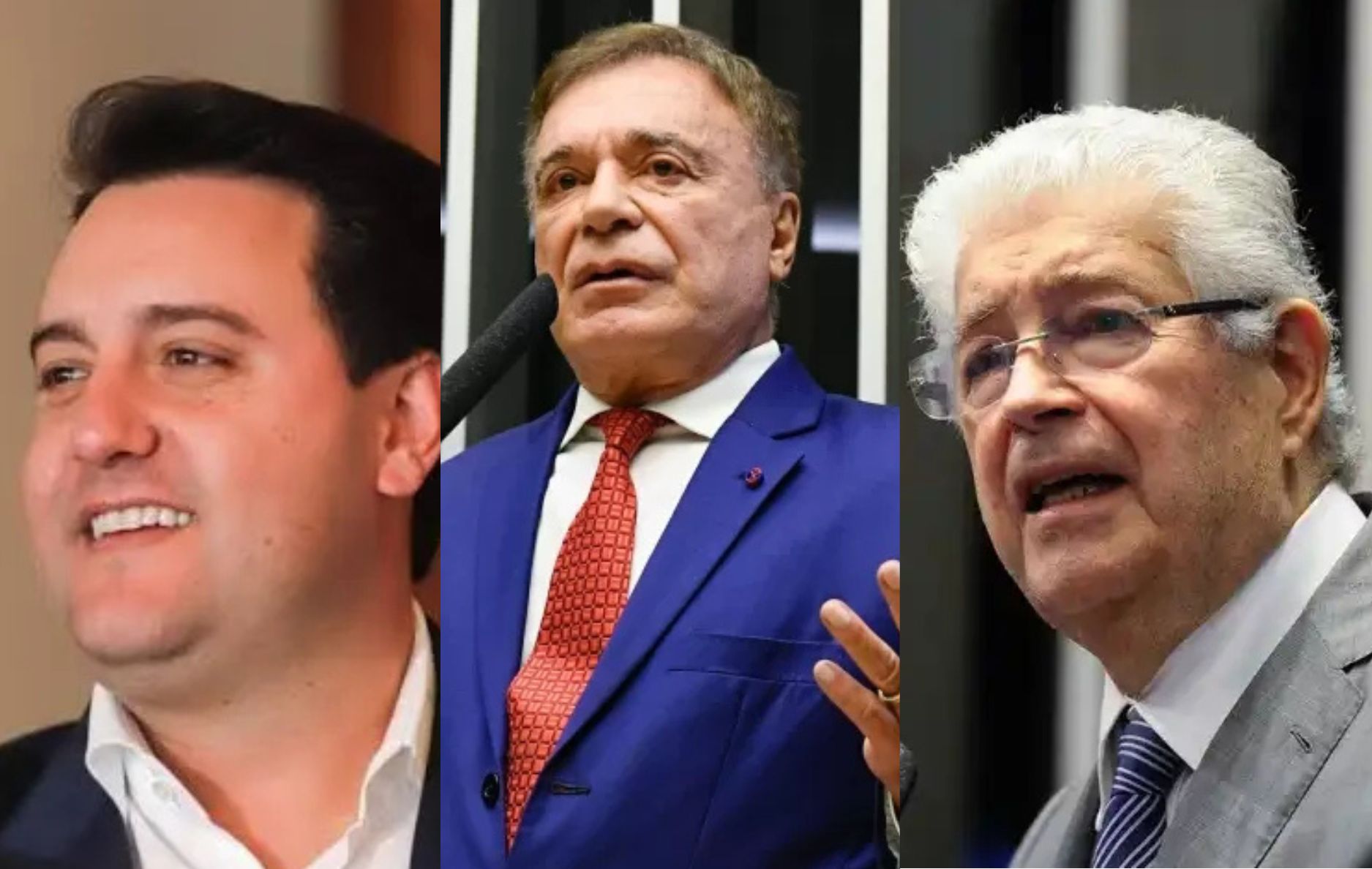 Ratinho Junior, Álvaro Dias e Roberto Requião: três nomes que marcaram a sucessão política no Paraná.