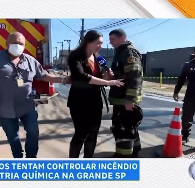 Paola Vianna, repórter da Record, caiu em um bueiro durante entrada ao vivo no Hoje em Dia