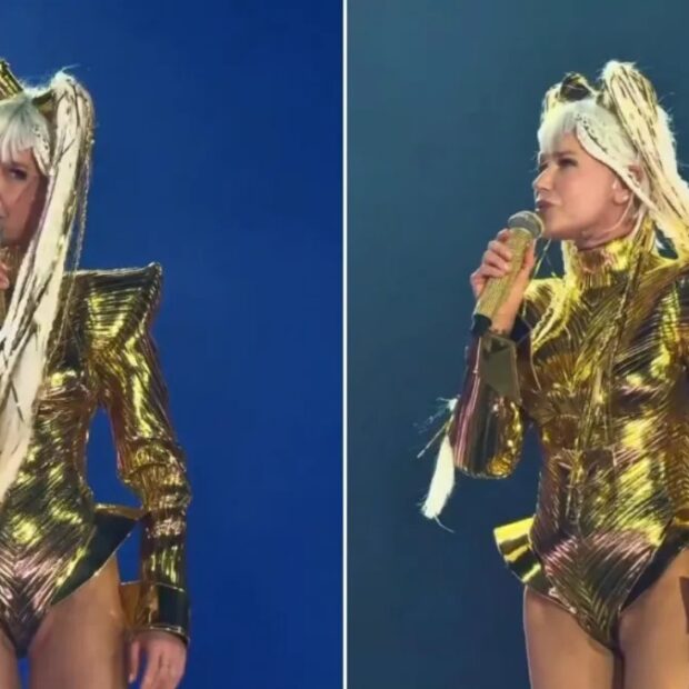 Xuxa voltou a ser alvo de comentários por causa dos figurinos cavados usados na turnê O Último Voo da Nave
