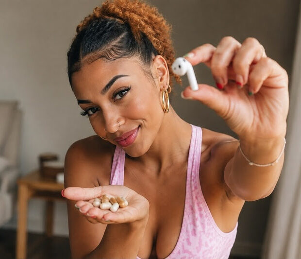 Emelly Souza contou que engoliu um AirPod por engano ao confundi-lo com uma cápsula de suplemento.