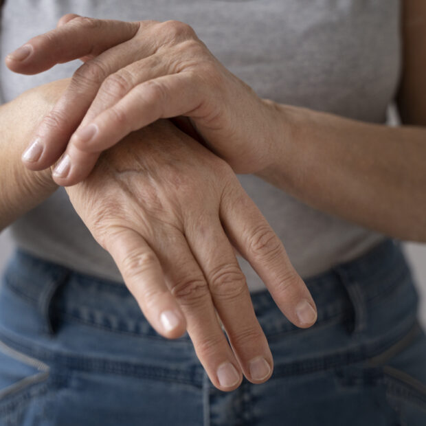 elegant hands old woman