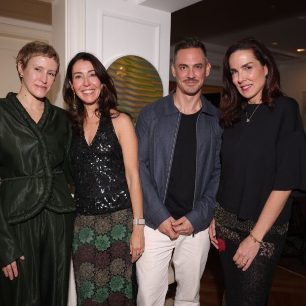 Olivia Merquior, diretora executiva do Conselho Brasileiro de Moda, Adriana Pereira e Kerry Murphy, cofundadores da The Fabricant, e Ana Isabel de Carvalho Pinto, fundadora da Visionary Brazil | Créditos André Ligeiro