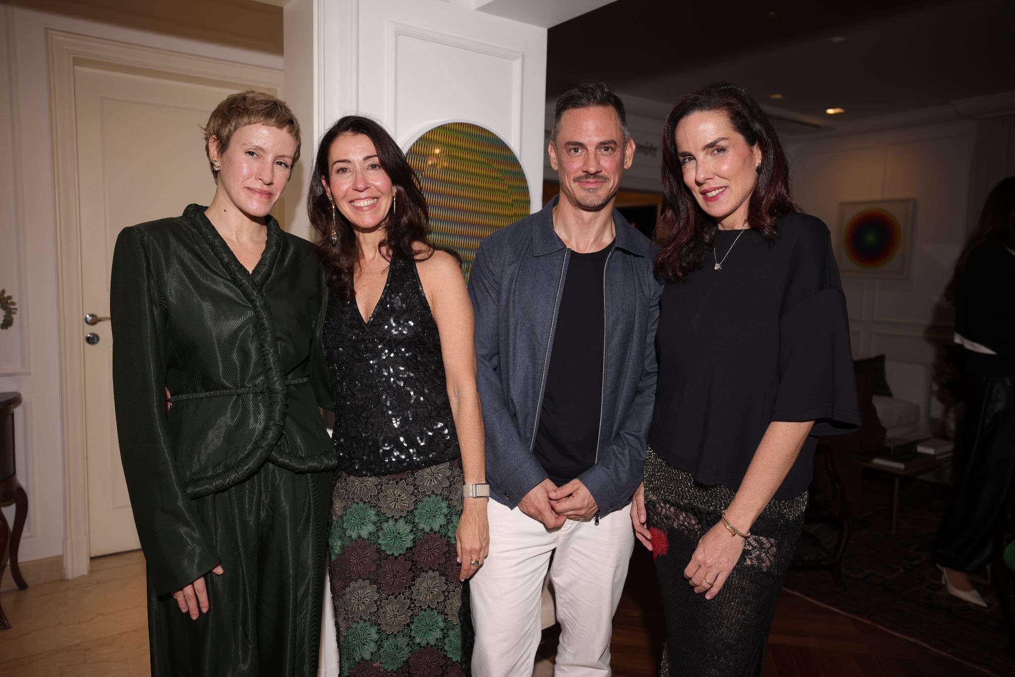 Olivia Merquior, diretora executiva do Conselho Brasileiro de Moda, Adriana Pereira e Kerry Murphy, cofundadores da The Fabricant, e Ana Isabel de Carvalho Pinto, fundadora da Visionary Brazil | Créditos André Ligeiro