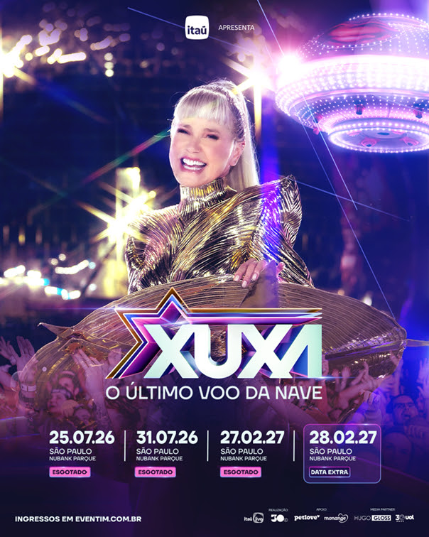 Depois de reunir 100 mil pessoas nos dois primeiros shows, Xuxa amplia novamente a agenda em São Paulo.