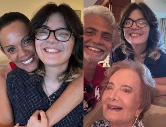 Glória Menezes com Tarcísio Filho, Mocita Fagundes e Theo Fagundes