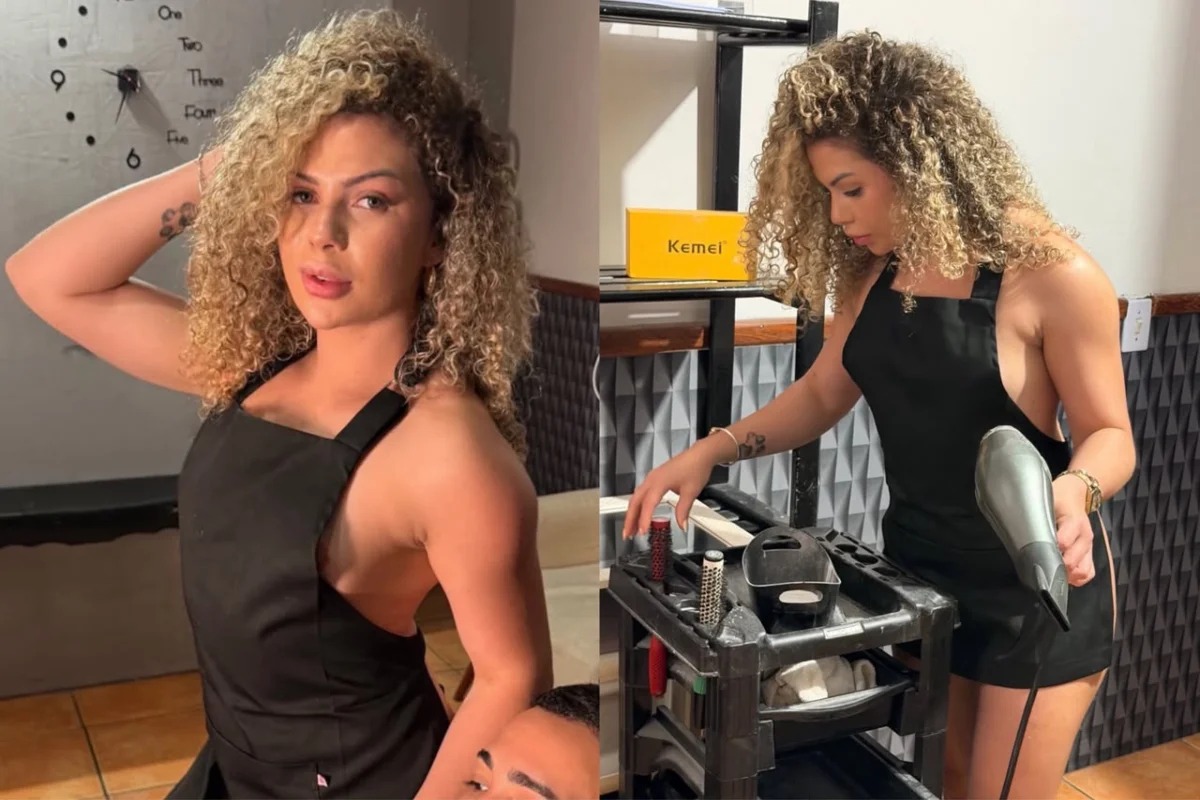 Daniella Motta abriu vaga para assistente em barbearia nudista com salário fixo de R$ 10 mil