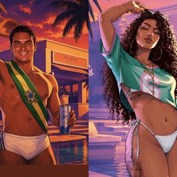 Internautas compararam o vídeo de Flávio Bolsonaro a imagens promocionais de GTA 6, da Rockstar Games