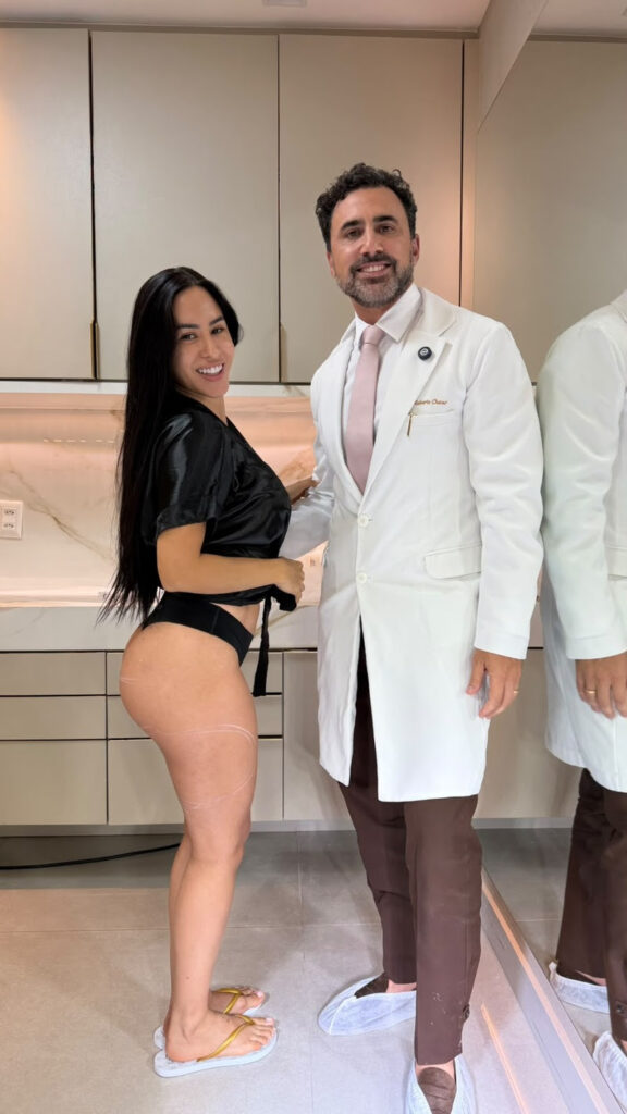 sabelle Nogueira colocou 40 ml de ácido hialurônico de cada lado do bumbum com Roberto Chacur, médico que também cuida de Virgínia Fonseca. E o planejamento estético já tem próximos capítulos.