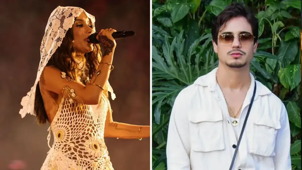 Anitta foi flagrada beijando Danilo Mesquita e deixou o bar de mãos dadas com o ator. O romance pode não estar assumido, mas discreto também não está.
