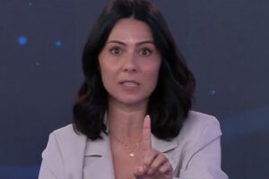 Paula Valdez criticou a ausência de Lula, Flávio Bolsonaro e Romeu Zema no debate da Band