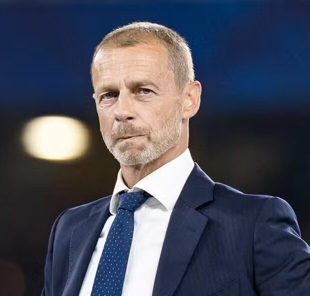 115908527 uefa president aleksander ceferin looks on during the uefa supercup football match between
