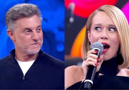 Mariana Ximenes foi flagrada no celular durante participação no Domingão com Huck