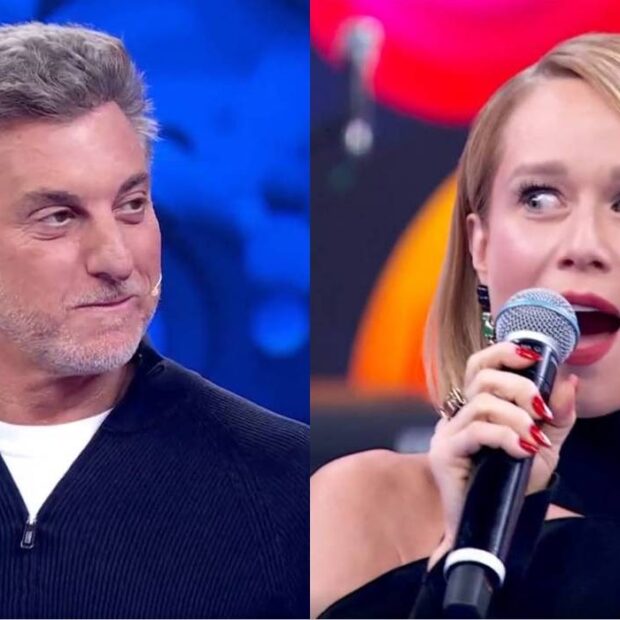 Mariana Ximenes foi flagrada no celular durante participação no Domingão com Huck