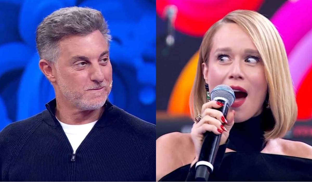Mariana Ximenes foi flagrada no celular durante participação no Domingão com Huck