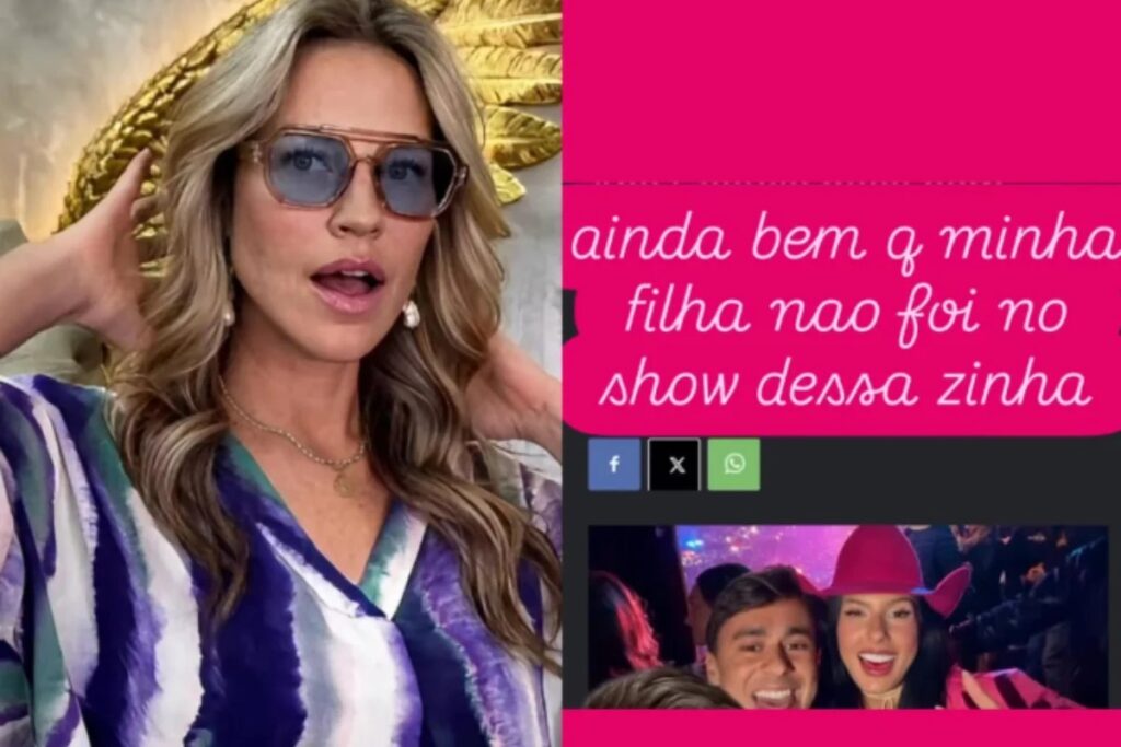  Luana Piovani criticou a sertaneja ao compartilhar o registro nas redes sociais
