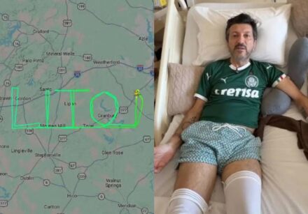 Trajeto do voo de Enderson Rafael formou o nome “LITO” sobre o Texas