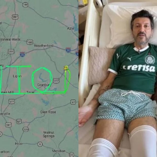 Trajeto do voo de Enderson Rafael formou o nome “LITO” sobre o Texas