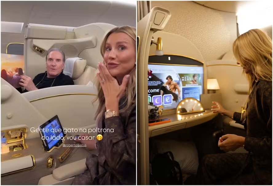 Ana Paula Siebert mostrou os detalhes da cabine de luxo durante viagem à China