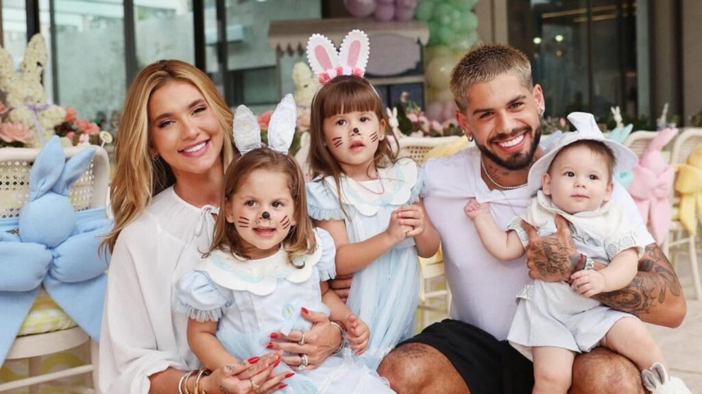 Virginia e Zé Felipe são pais de Maria Alice, Maria Flor e José Leonardo