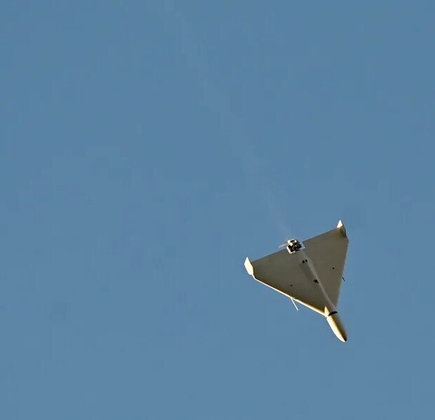 100871212 a drone flies over kyiv during an attack on october 17 2022 amid the russian invasion of u