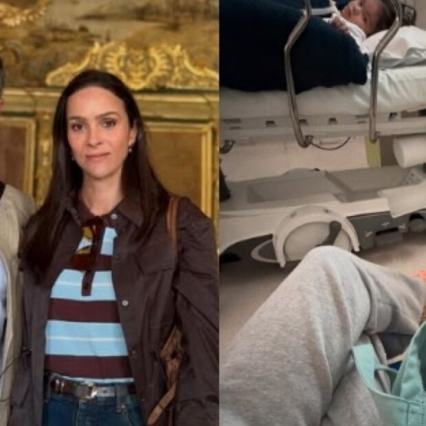 Maria Guilhermina, filha de Juliano e Letícia Cazarré, durante internação hospitalar