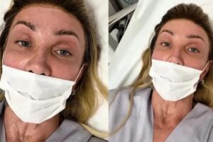 Maya Massafera em vídeo no qual tranquiliza seguidores após exames médicos