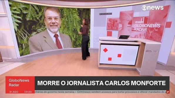 Monforte também apresentou o Jornal das Dez e outros programas da GloboNews