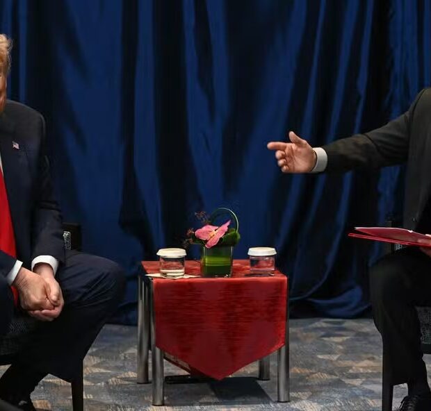 112817517 topshot brazils president luiz inacio lula da silva r talks to us president donald trum
