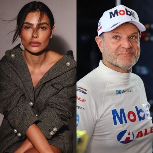 Cíntia Chagas confirmou o romance com Rubens Barrichello, e Kátia já decretou: agora queremos acompanhar a corrida inteira.