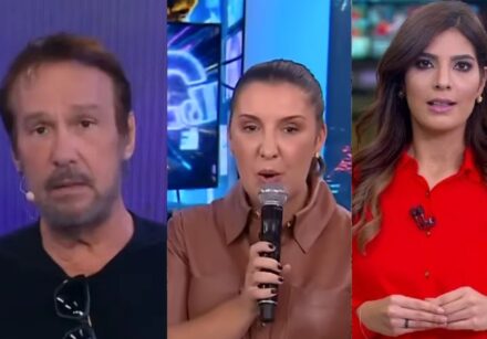 Emílio Surita recebeu Daniella Marques no Pânico, que marcou 0,41 ponto às 13h37 e apareceu à frente da GloboNews no recorte da TV paga.