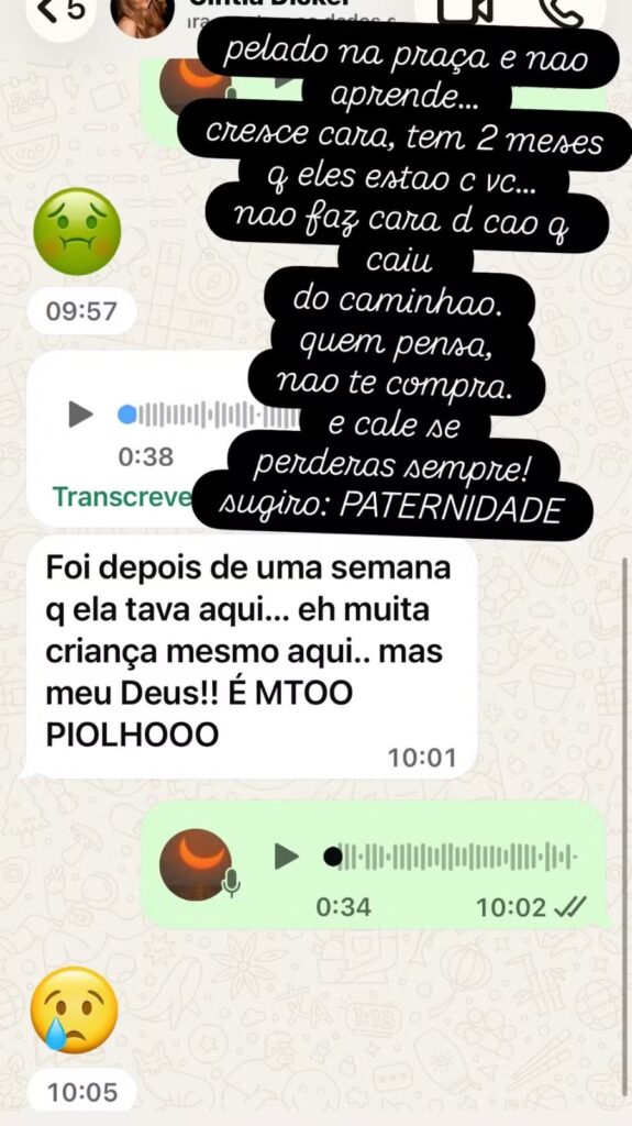  Luana disse ter procurado Cintia Dicker para rebater a versão do ex-marido.