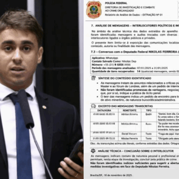 Nikolas Ferreira compartilhou nos stories um documento falso atribuído à Polícia Federal; segundo o Aos Fatos, a assessoria afirmou que o deputado desconhecia a falsidade do material.