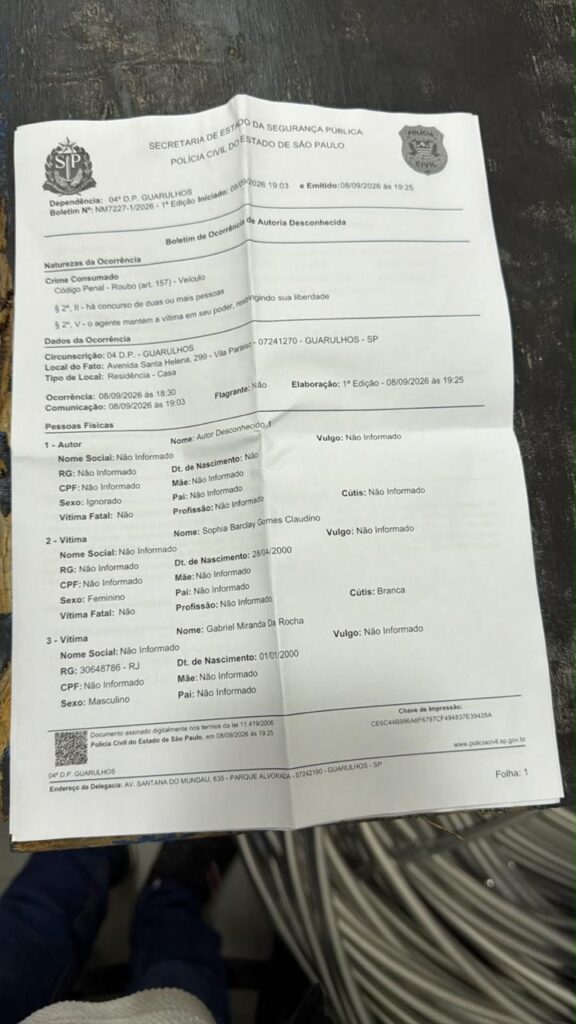 O comitê central de Sophia Barclay (PL-SP) foi alvo de uma invasão que terminou com o roubo de pertences pessoais e do veículo utilizado pela candidata.