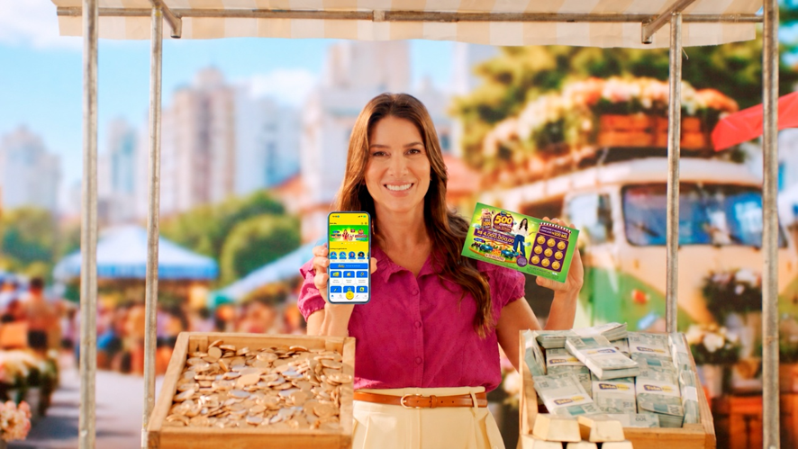 A apresentadora Rebeca Abravanel protagoniza campanha da Tele Sena de Primavera (Foto: Divulgação)