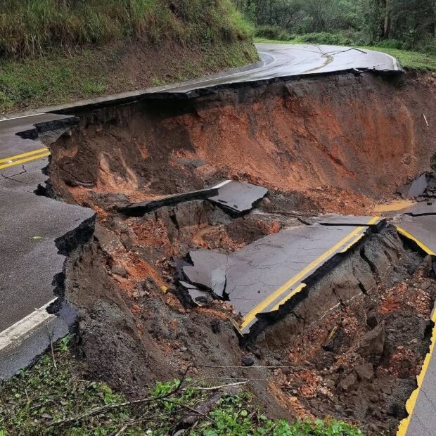 chuvas no pr destroem trechos de rodovias, e cidades estão sem água e energia, e dois estão desaparecidos